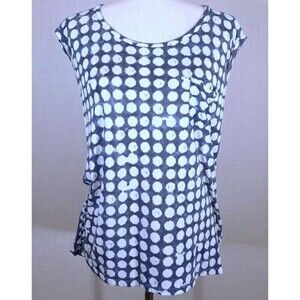 Gap 2010 SZ Medium Sleeveless Relaxed Soft Tee T-Shirt Polka Dots Cap Sleeves